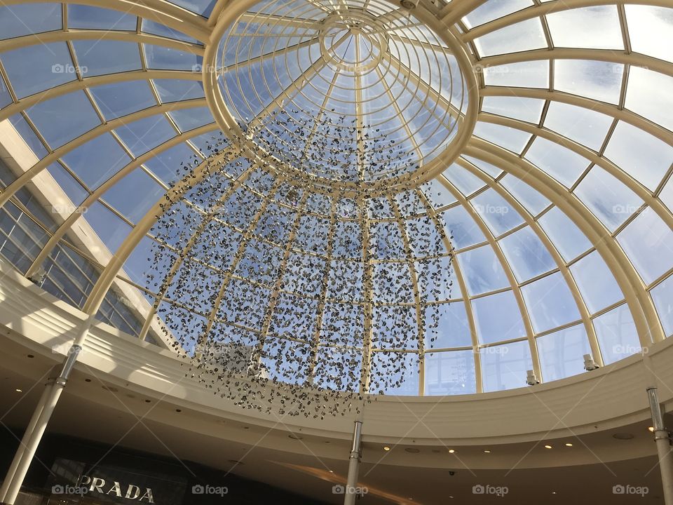 A glass roof at Chadstone Shopping Centre in Melbourne Australia 