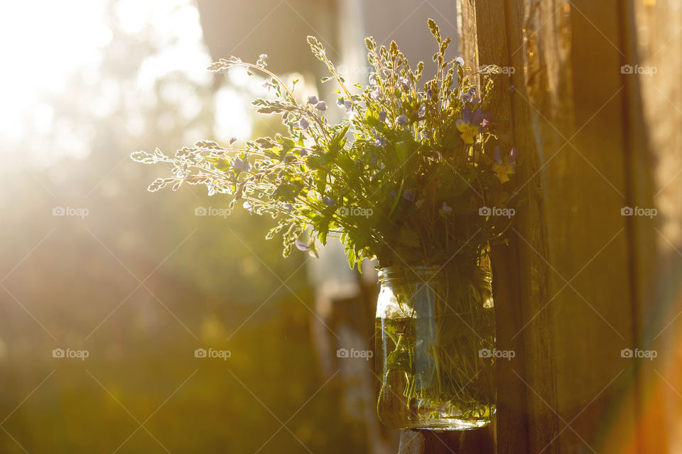 Bouquet in the evening sunshine