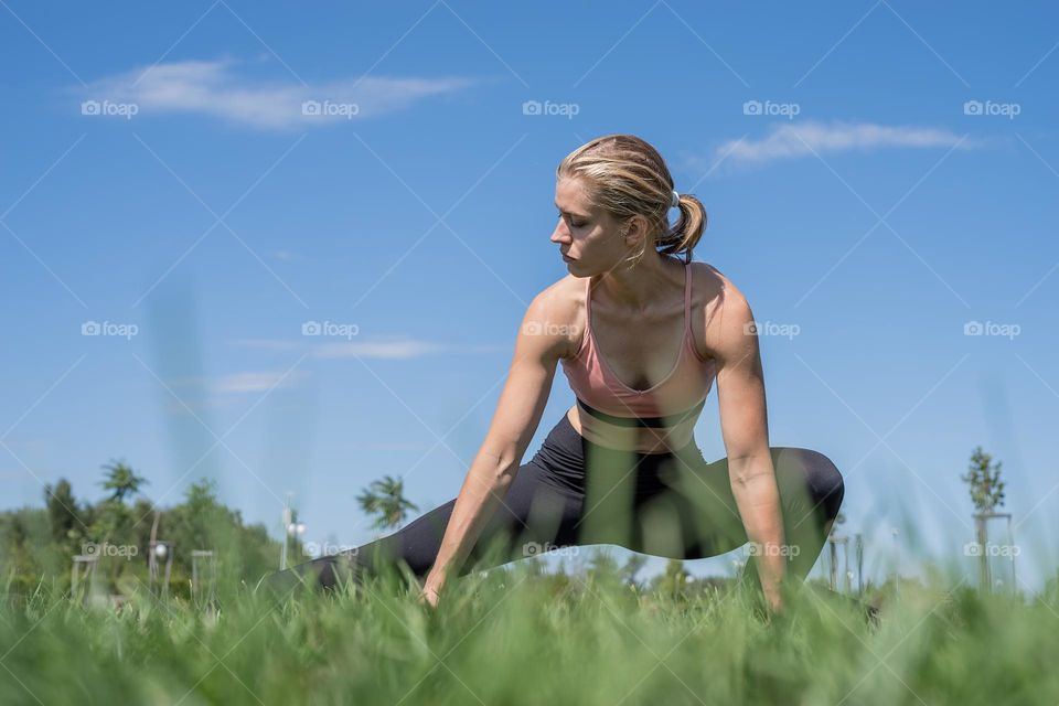 sportive woman working out