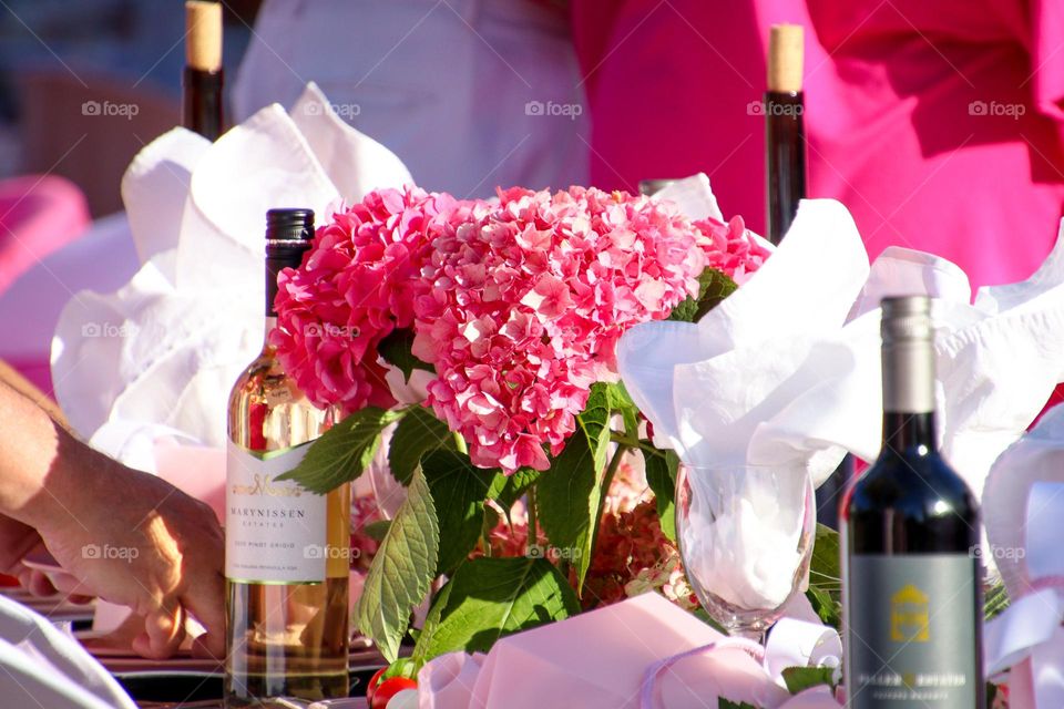 Hydrangeas as a center piece