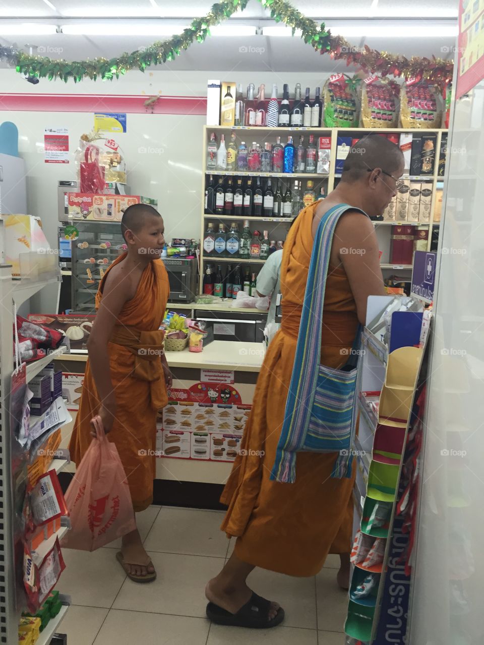 Monks in the supermarket