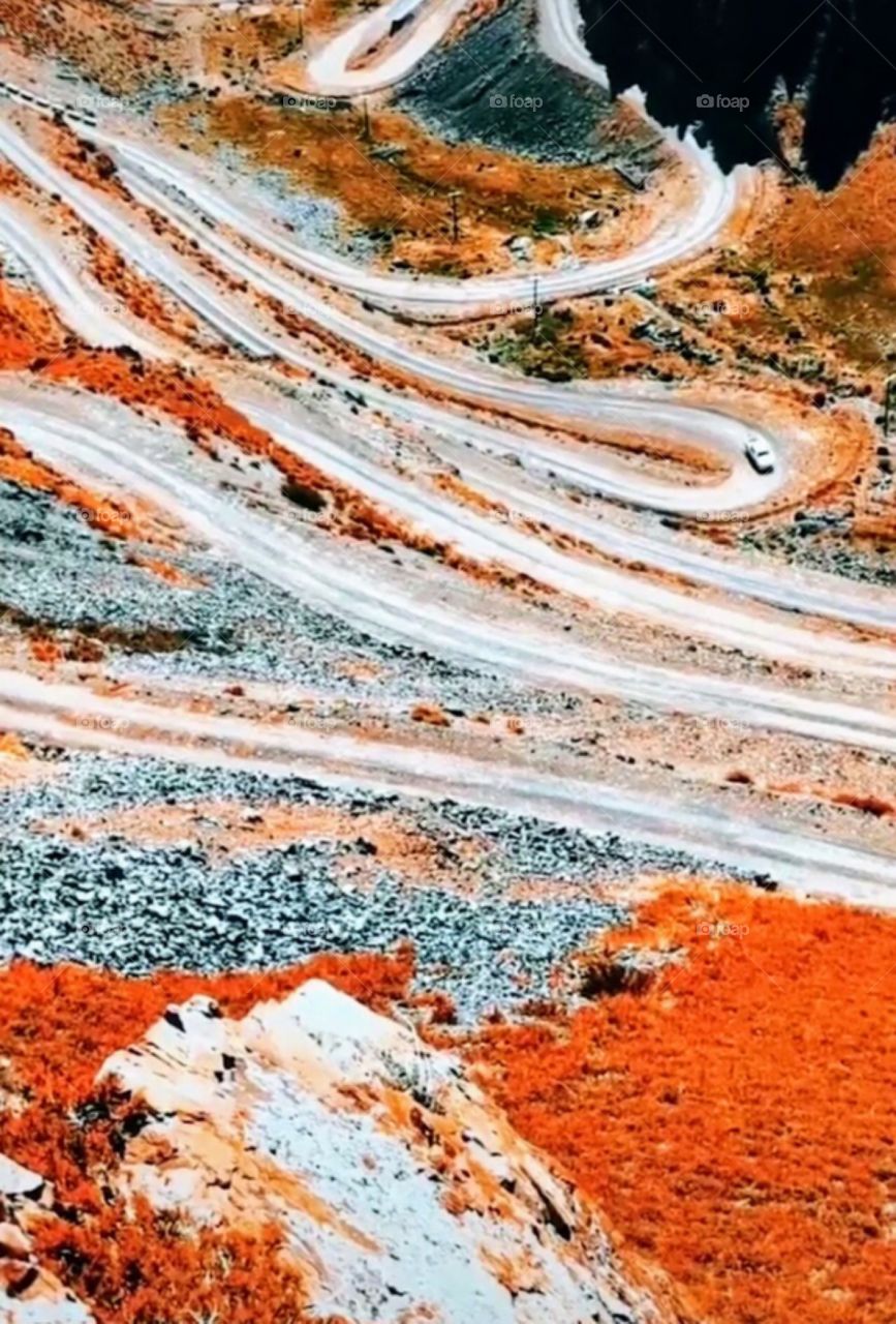 Earth by humans: making so beautiful road structures on landscapes. 