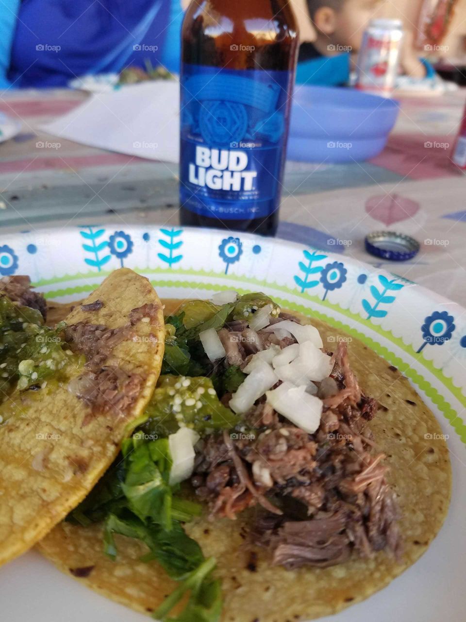 barbacoa tacos with a nice cold bud light