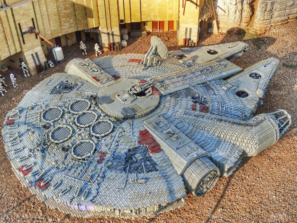 Millennium Falcon Diorama. Lego Replica Of The Millennium Falcon