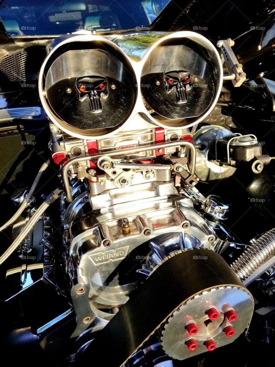 A big block motor with a high stack and Punisher butterfly wings cranks around 800 horsepower