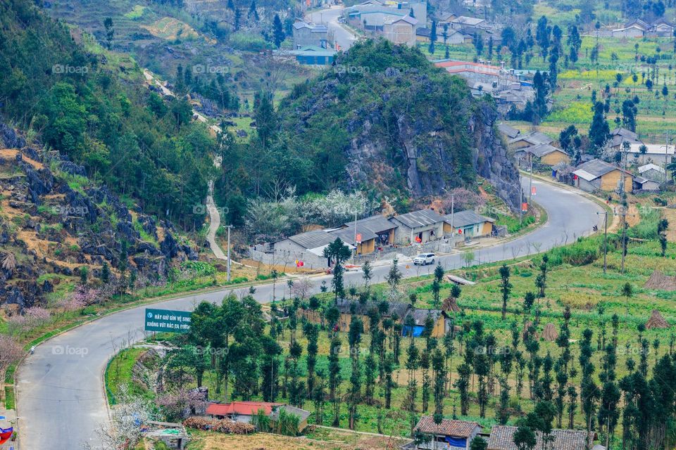 S road in Sung La, Dong Van district,  Ha Giang province of Viet nam