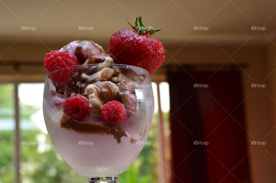 berries with icecream