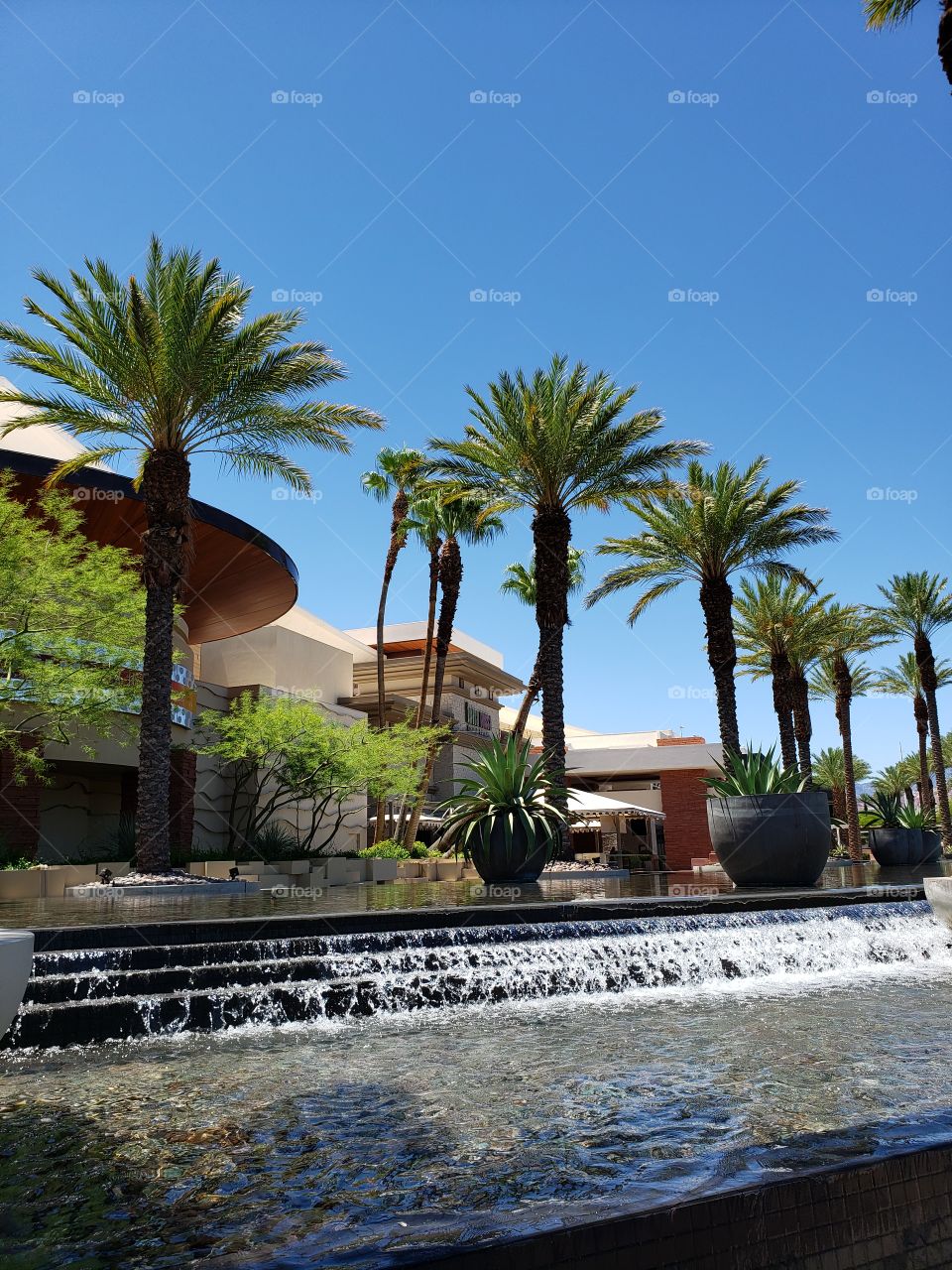 Soothing, gorgeous Fountains and Waterfalls at Lush, Red Rock Casino and Resort in Las Vegas, Nevada, USA
