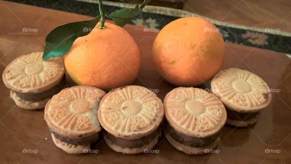 oranges and biscuits