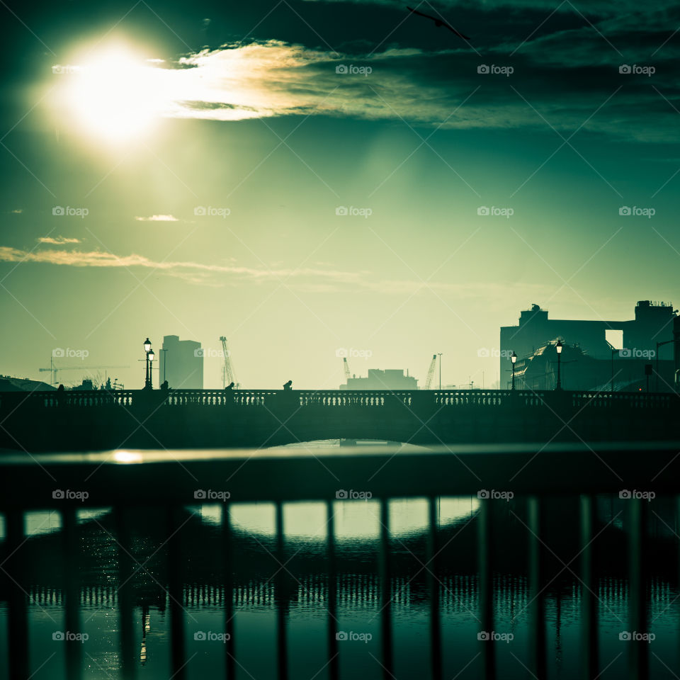 Sunset, Bridge, Water, Sea, Beach