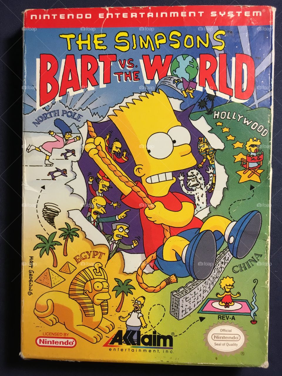 The Simpsons - Bart vs the World
Nintendo NES video game box
Released - 1991