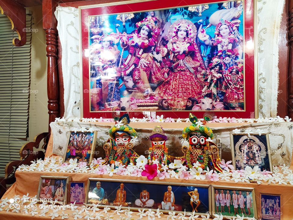 Lord Jagannath Baldevji and Subhadramaiya dities at Sangamner Iskcon temple Altar Darshan.