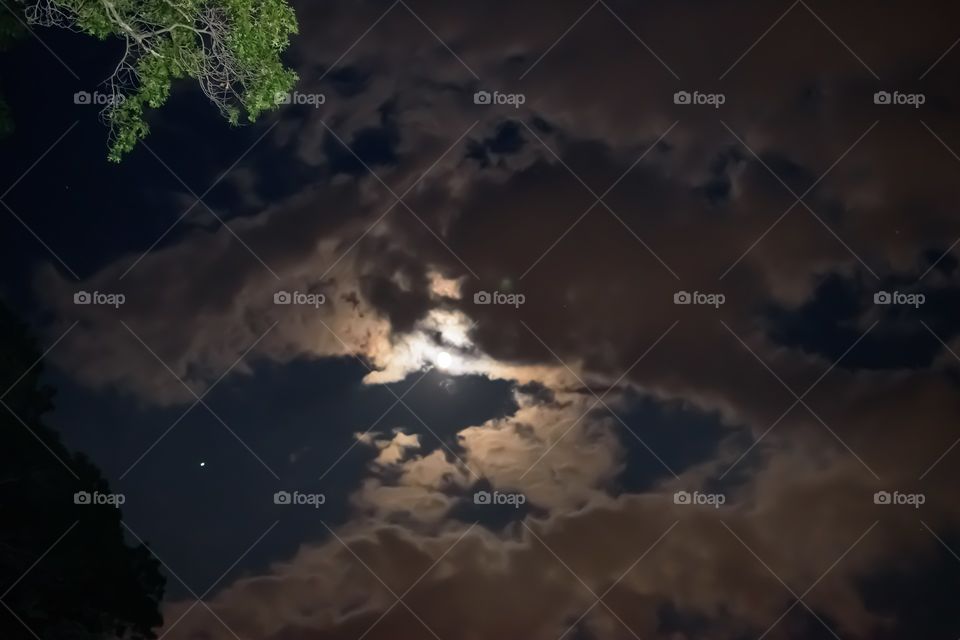 Cloud covered moon
