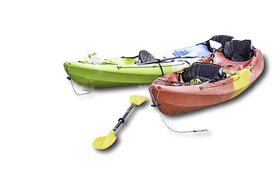 Isolated Kayaking and diving mask on a white background with clipping path.