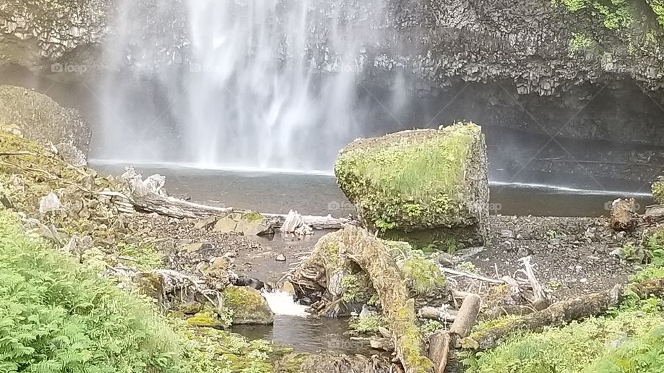 waterfall bottom close up