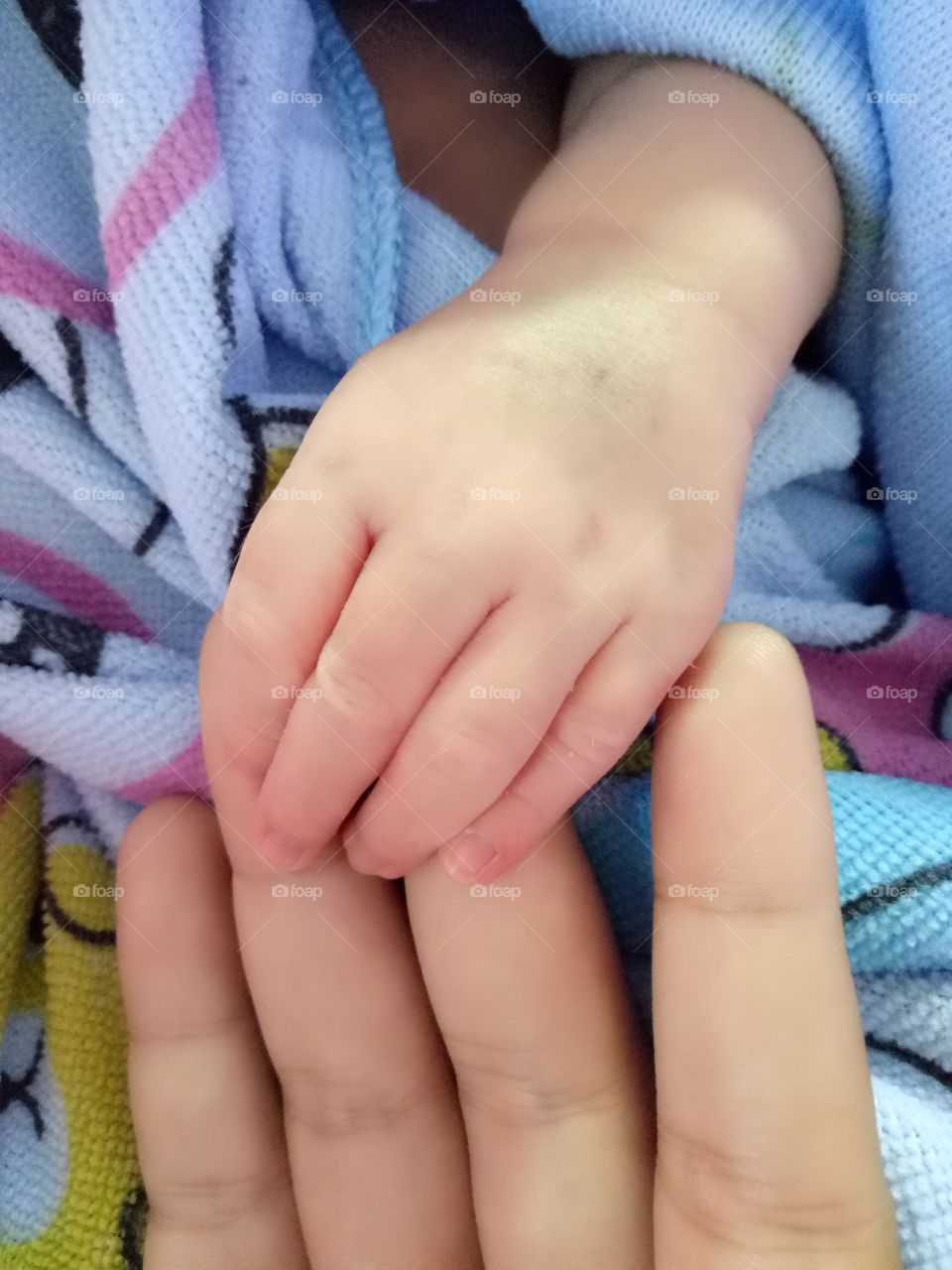 A newborn's hand.