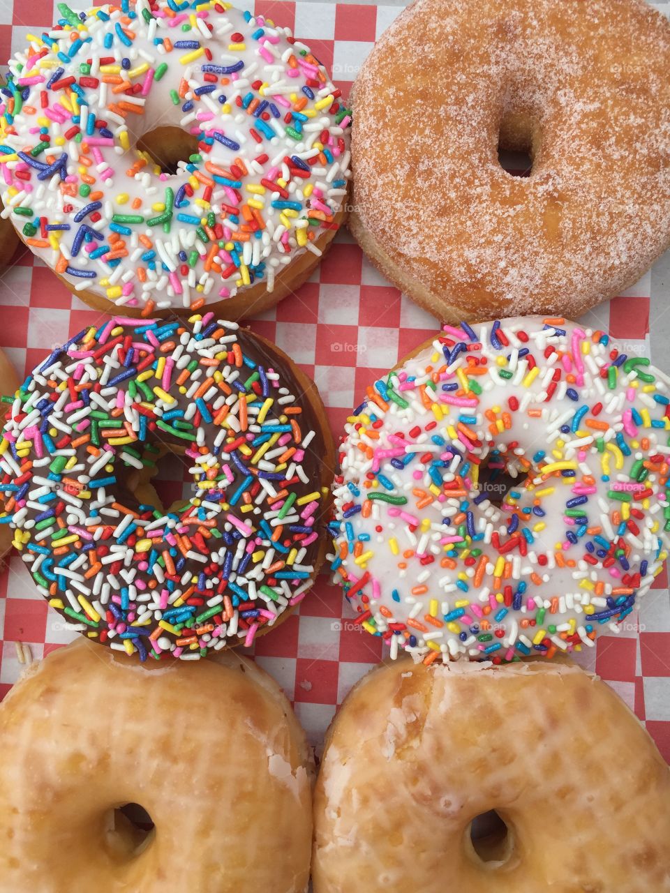 Donuts with rainbow sprinkles