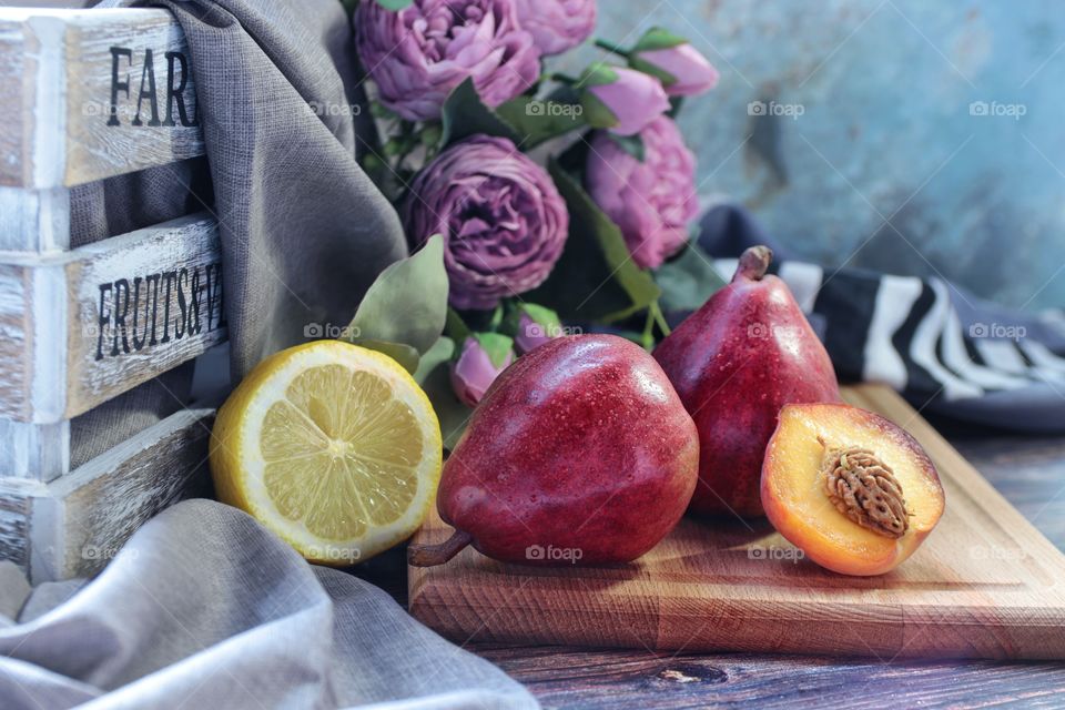 Still life with fresh fruits 