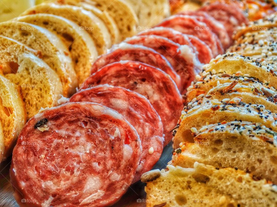 Selection Of Meats And Bread