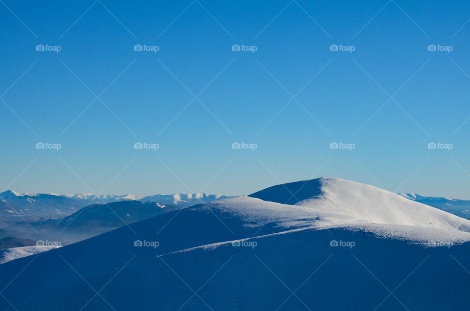 Snow-capped mountains, Borzhava ridge