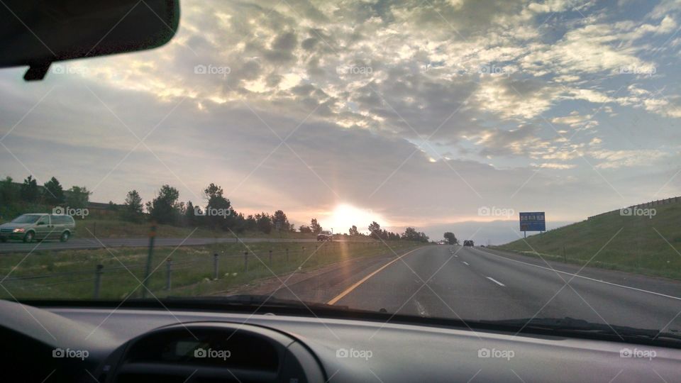 morning drive. leaving Colorado going to the airport