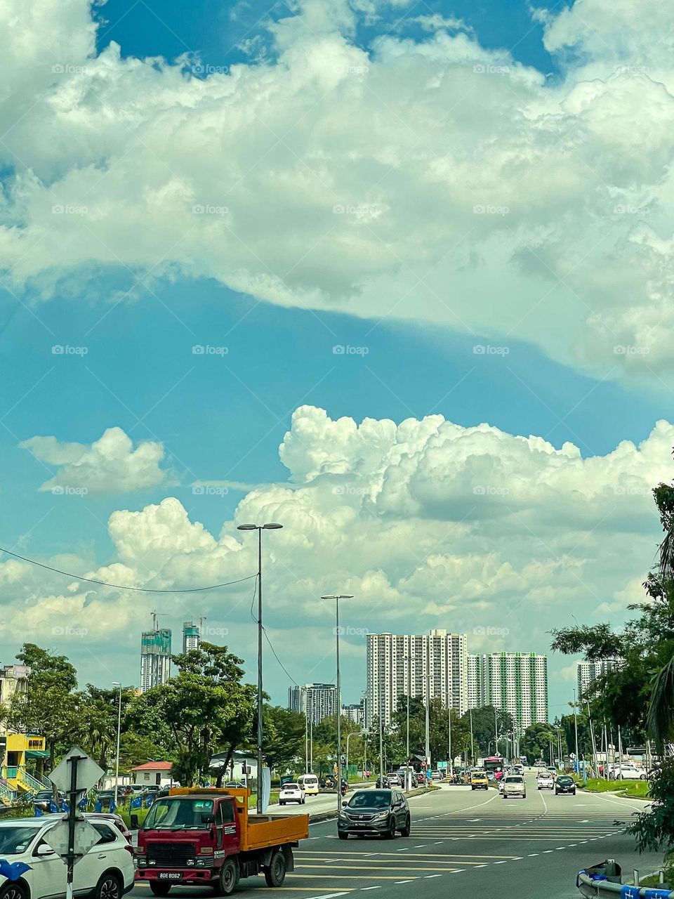Beautiful cloud during the day in the city area