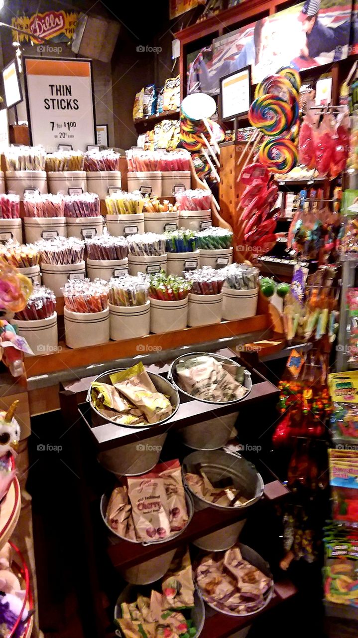 round circular candies and containers