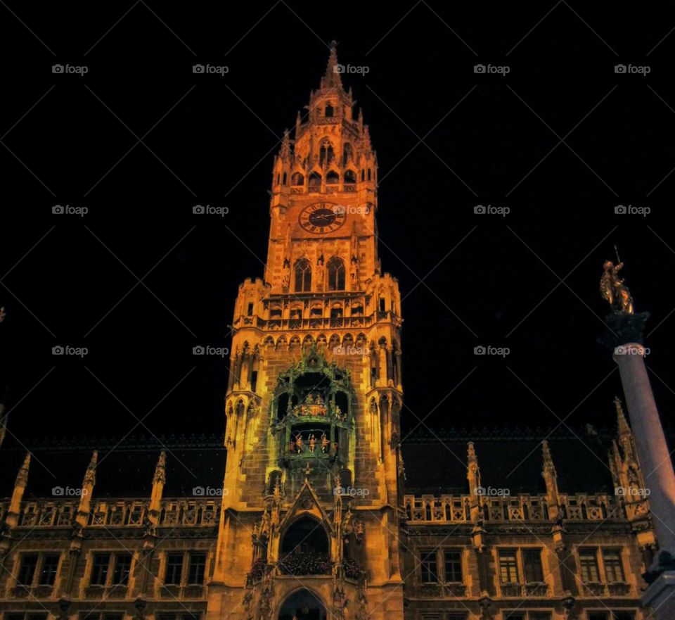 Low angle view of a new town hall ,munich , germany