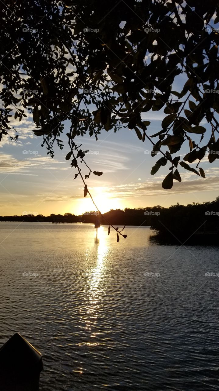 Beautiful sunset on the bay