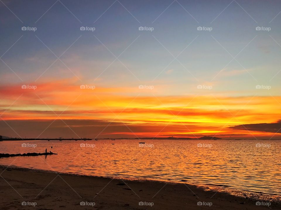 Beautiful sunset on the beach