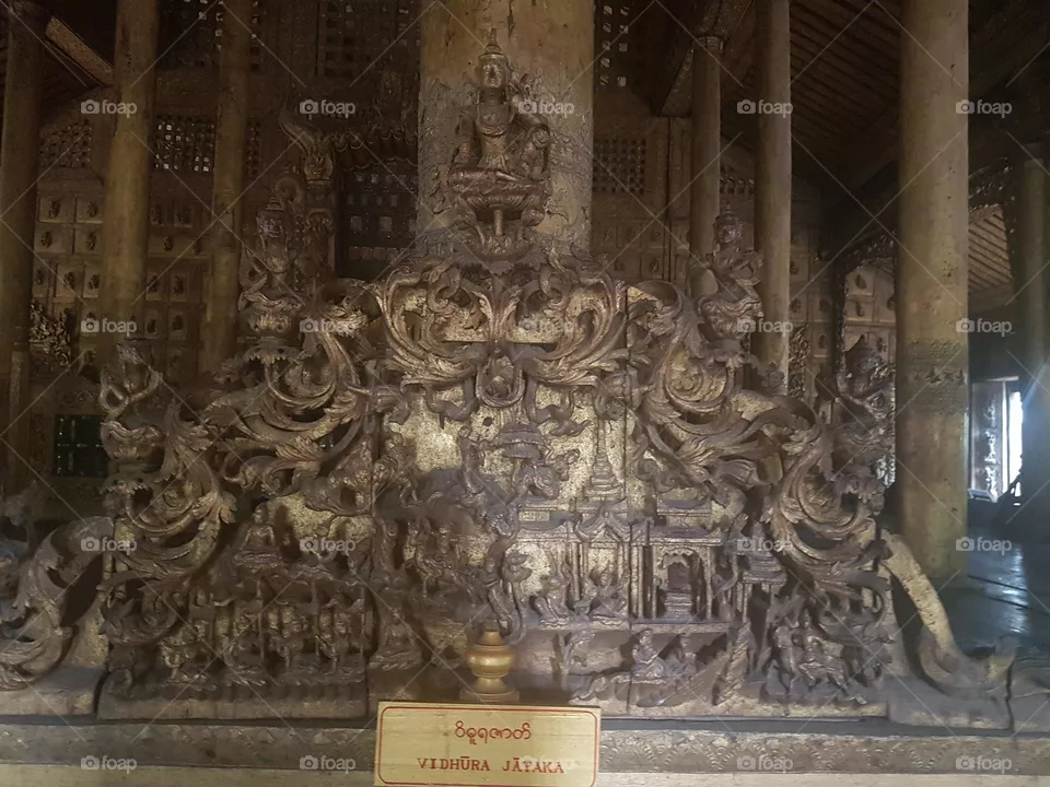 Ancient teak houses in Mandalay city