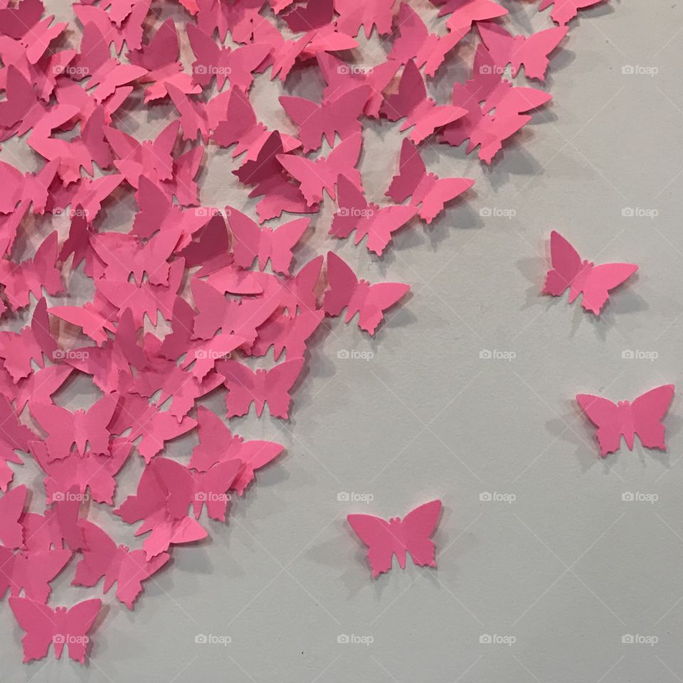 Fake pink butterflies