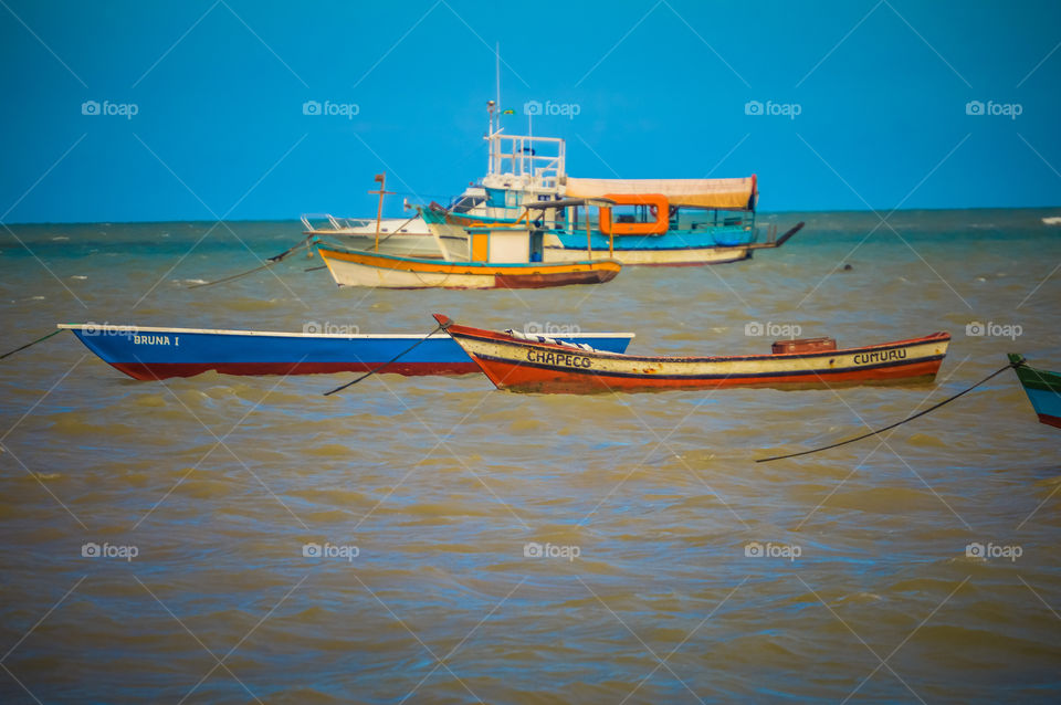 Barcos de pescadores em cumuruxatiba Bahia Brasil 🇧🇷