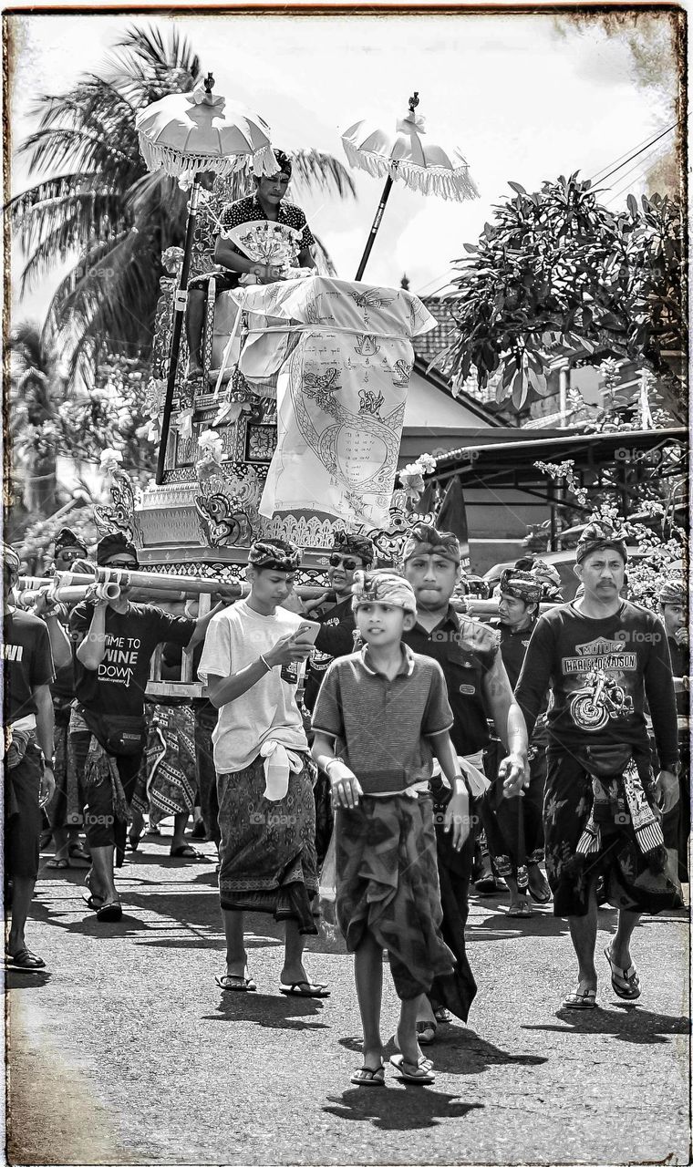 one of the traditional ceremonial traditions somewhere in Bali, Indonesia