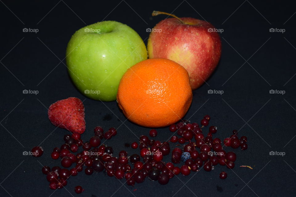 Fruit. Apples, citrus, cranberries