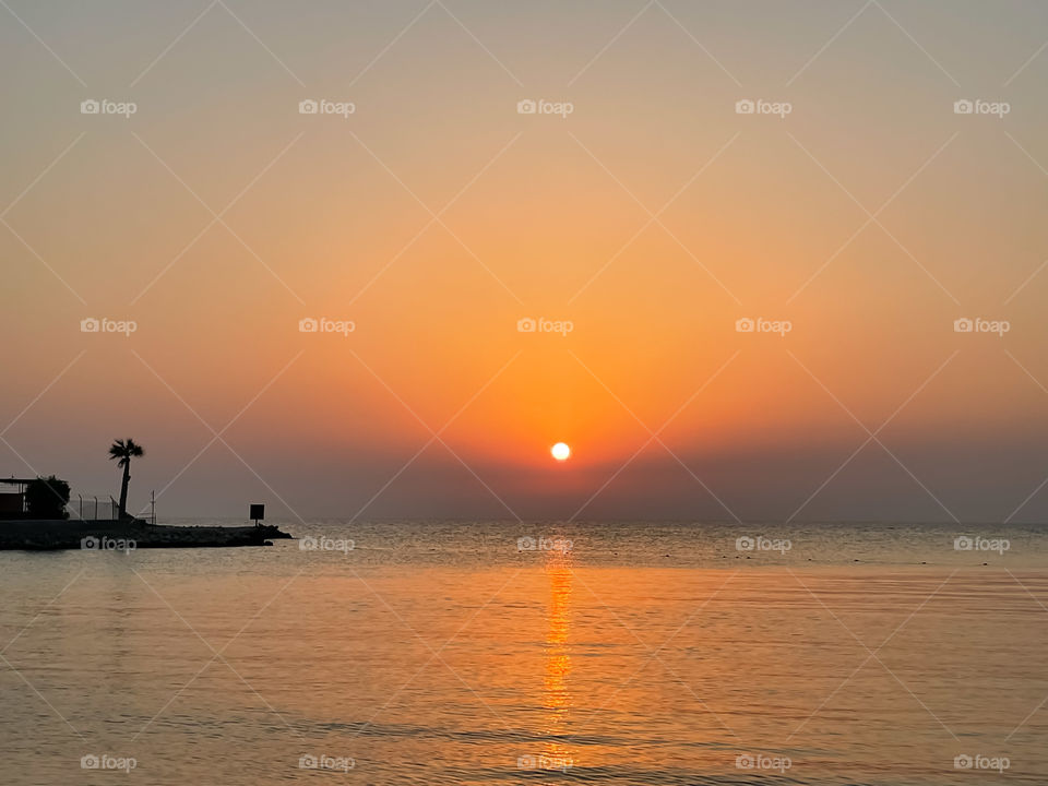 Sunset at Zallaq beach, Baharin