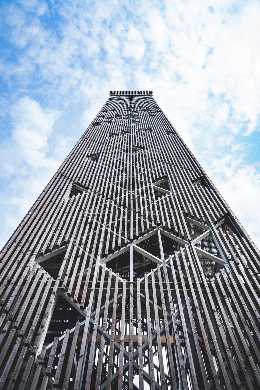 The tall tower points to a nice sky.