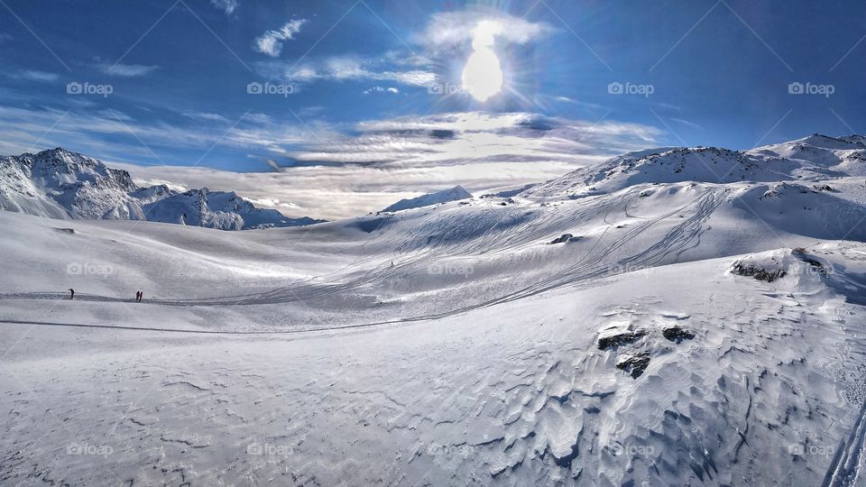 winter sun and holyday at high altitude
