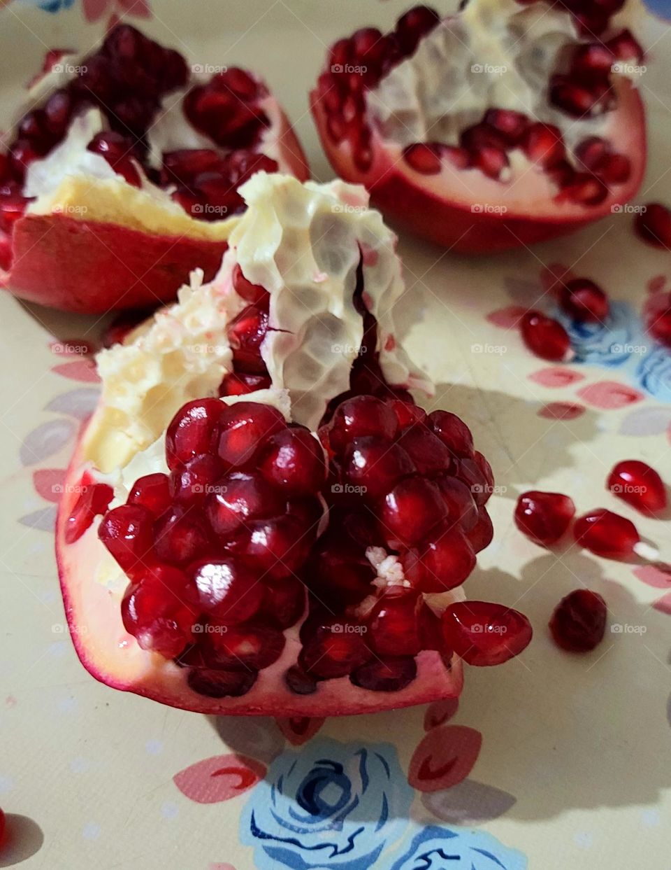 juicy red pomegranates