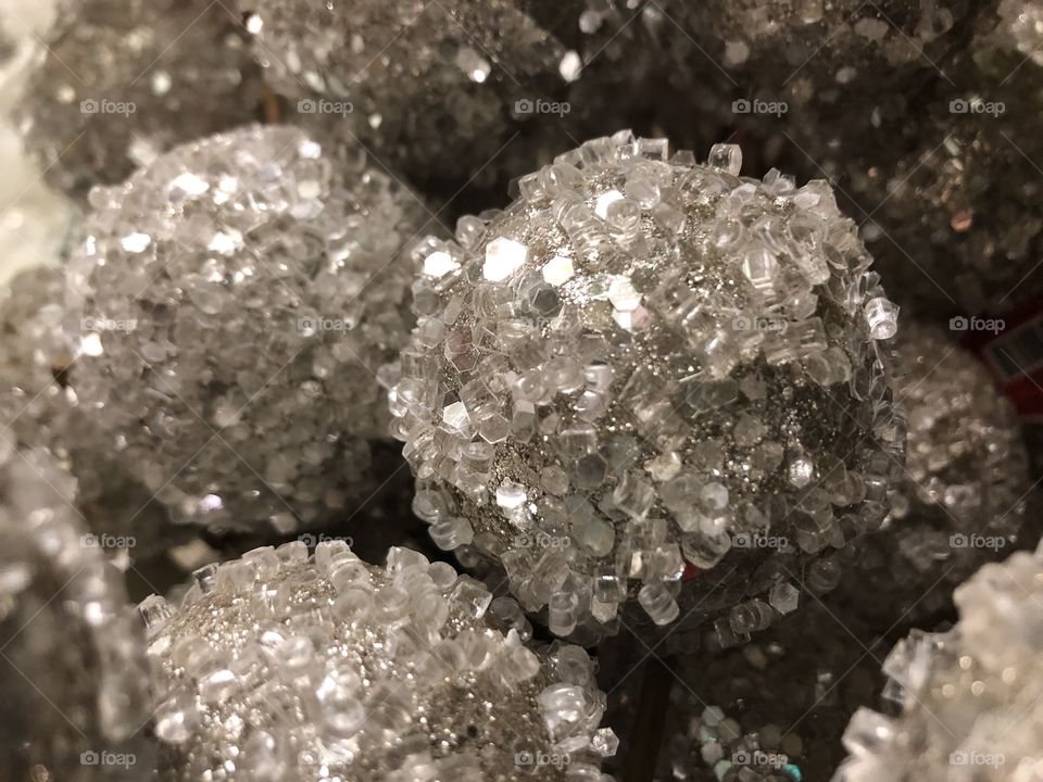 Silver glitter balls