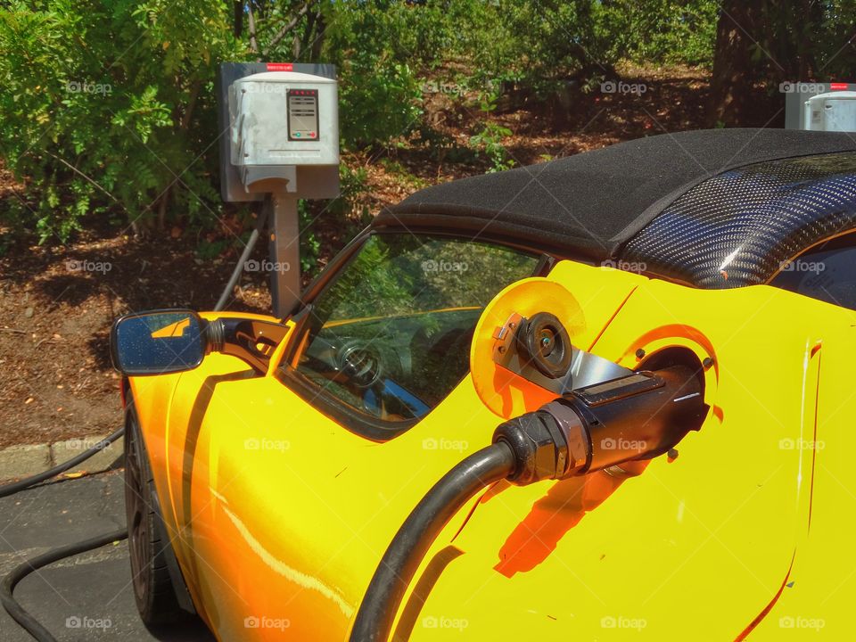 Yellow Tesla Roadster