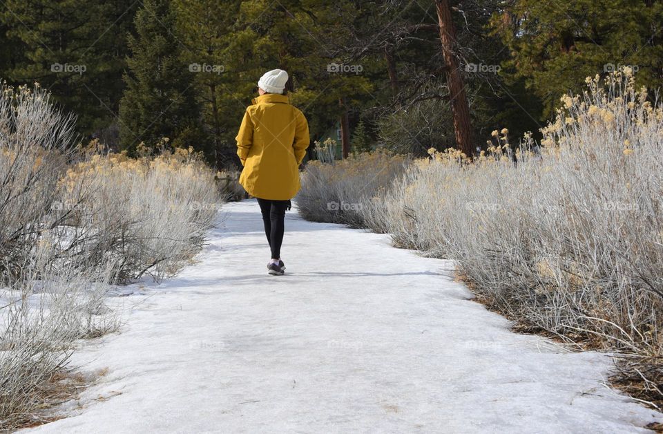 walking in the snow