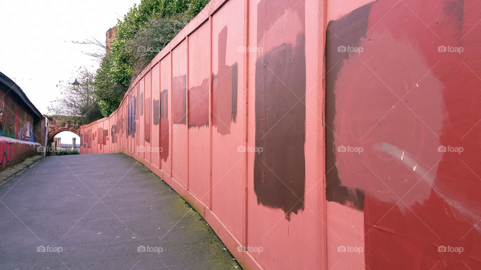 A pink  wall