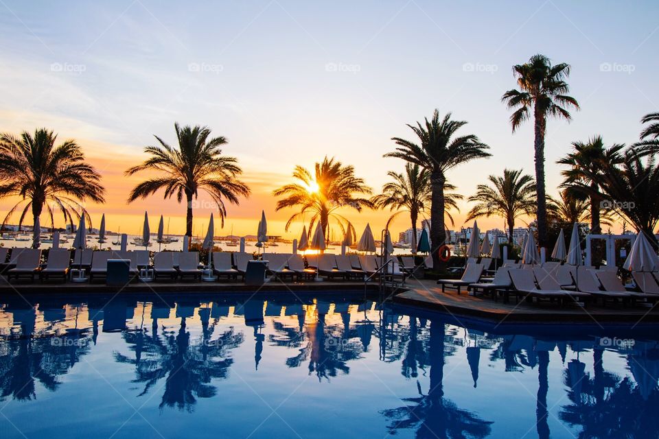 Sunset at hotel, Ibiza