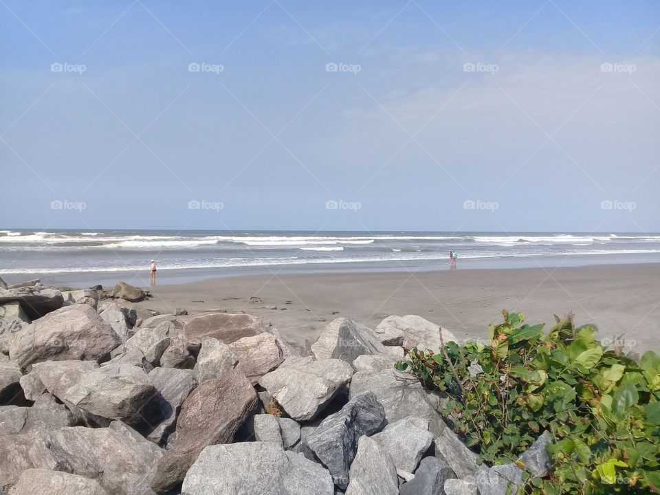 Autumn day on the beach.