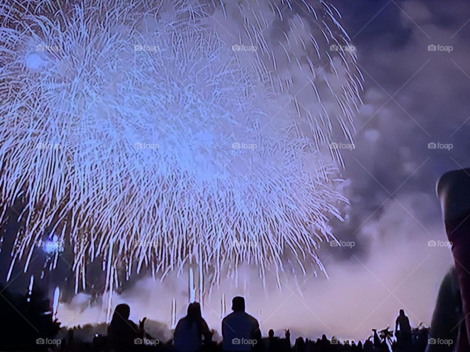 Exploding fireworks on Independence Day,