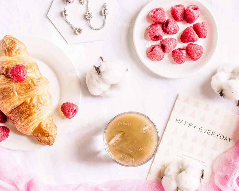 Flat lay of yummy summer treats