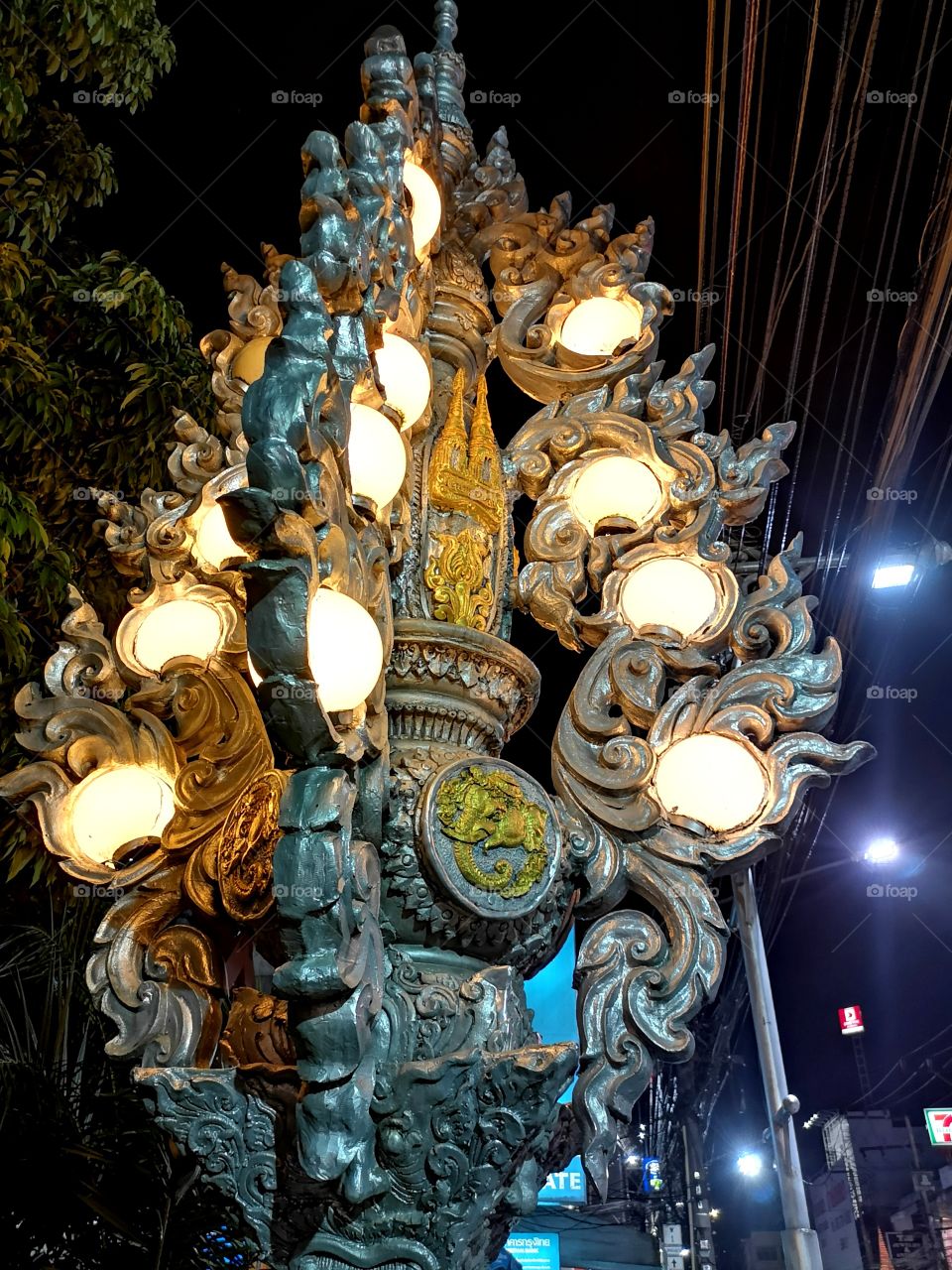 Art of Thailand Chiang Rai Province on Light pole.