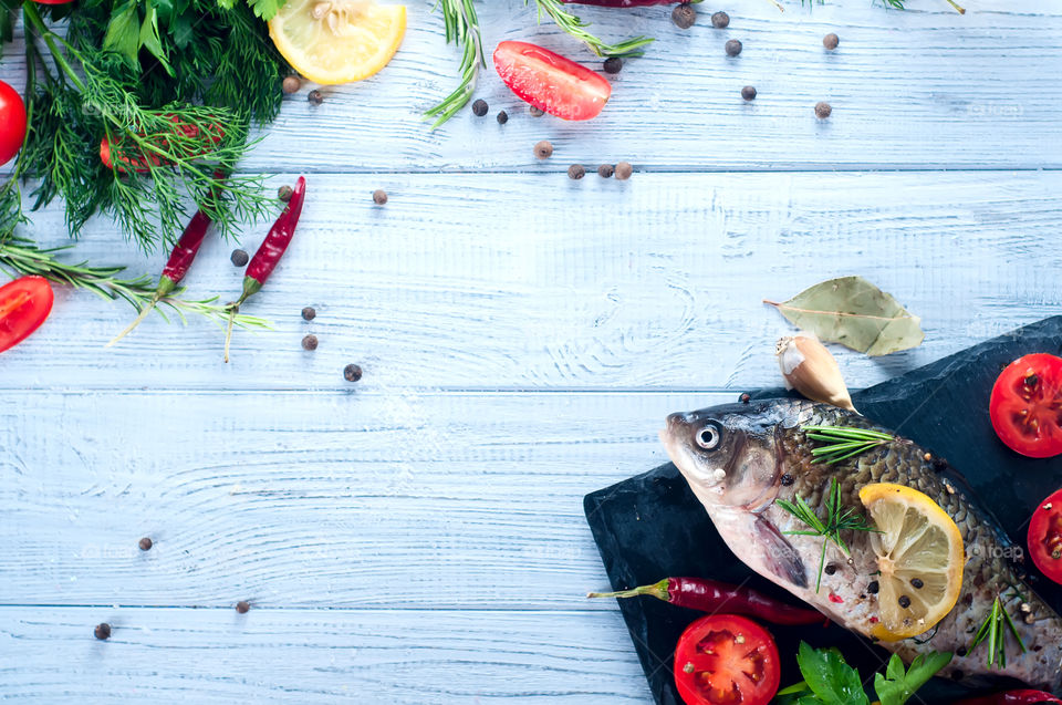 Healthy fish with tomato