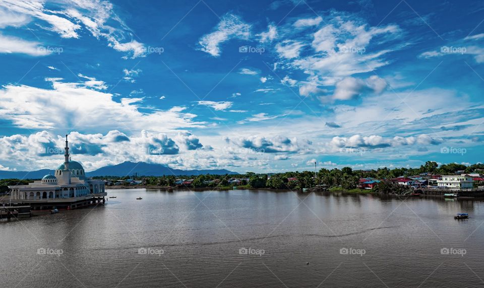 Scenery at Sarawak River in Malaysia